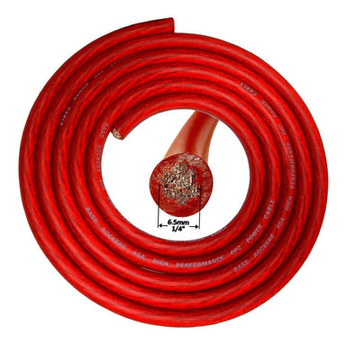 BR4G100 Red Flexible OFC Copper Power Cable 4 AWG (100 Feet)-Bass Rockers-2