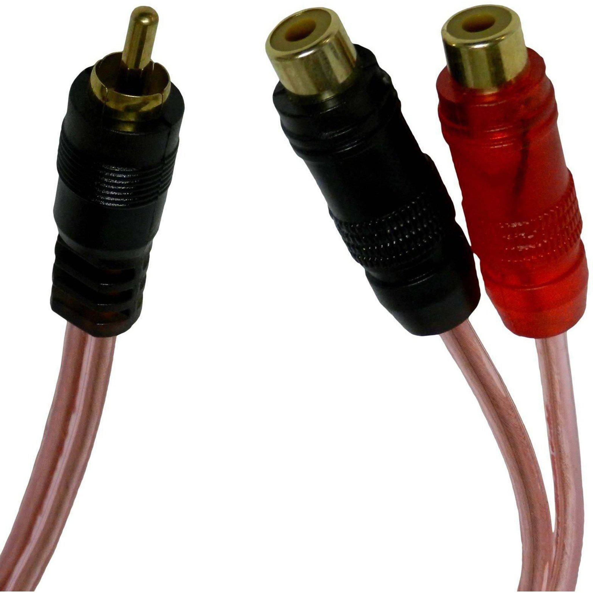 BRC2F1M 1 Male To 2 Female RCA Y-Splitter Audio Cable (10 Pieces)-Bass Rockers-3