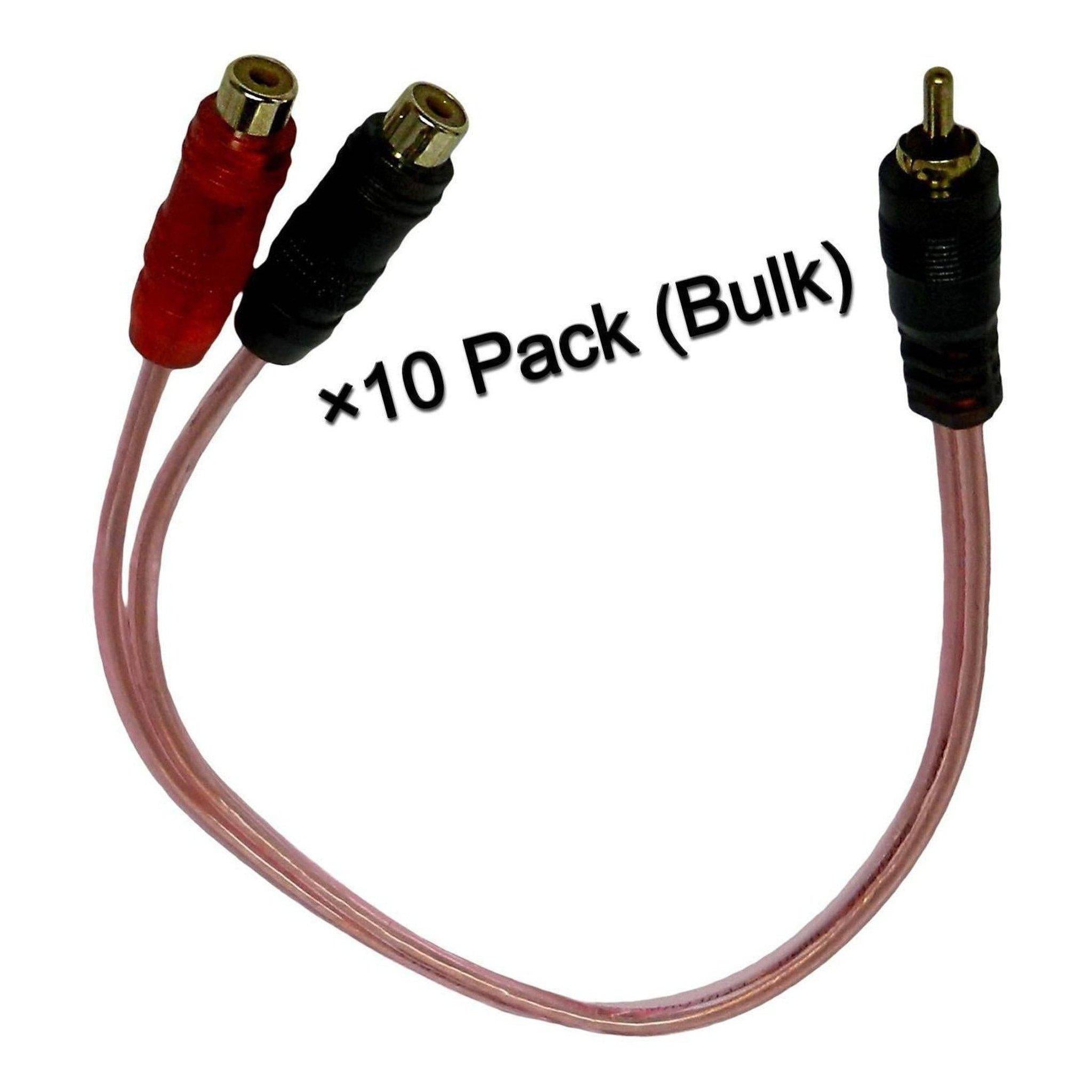 BRC2F1M 1 Male To 2 Female RCA Y-Splitter Audio Cable (10 Pieces)-Bass Rockers-6