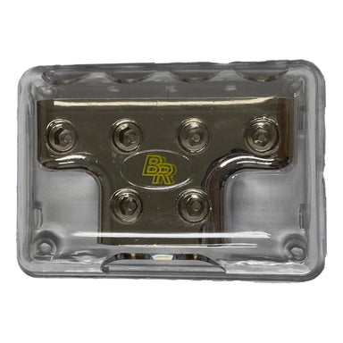 DB005 Nickel Finish 4-Way 2 In To 4 Out Distribution Block-Bass Rockers-1