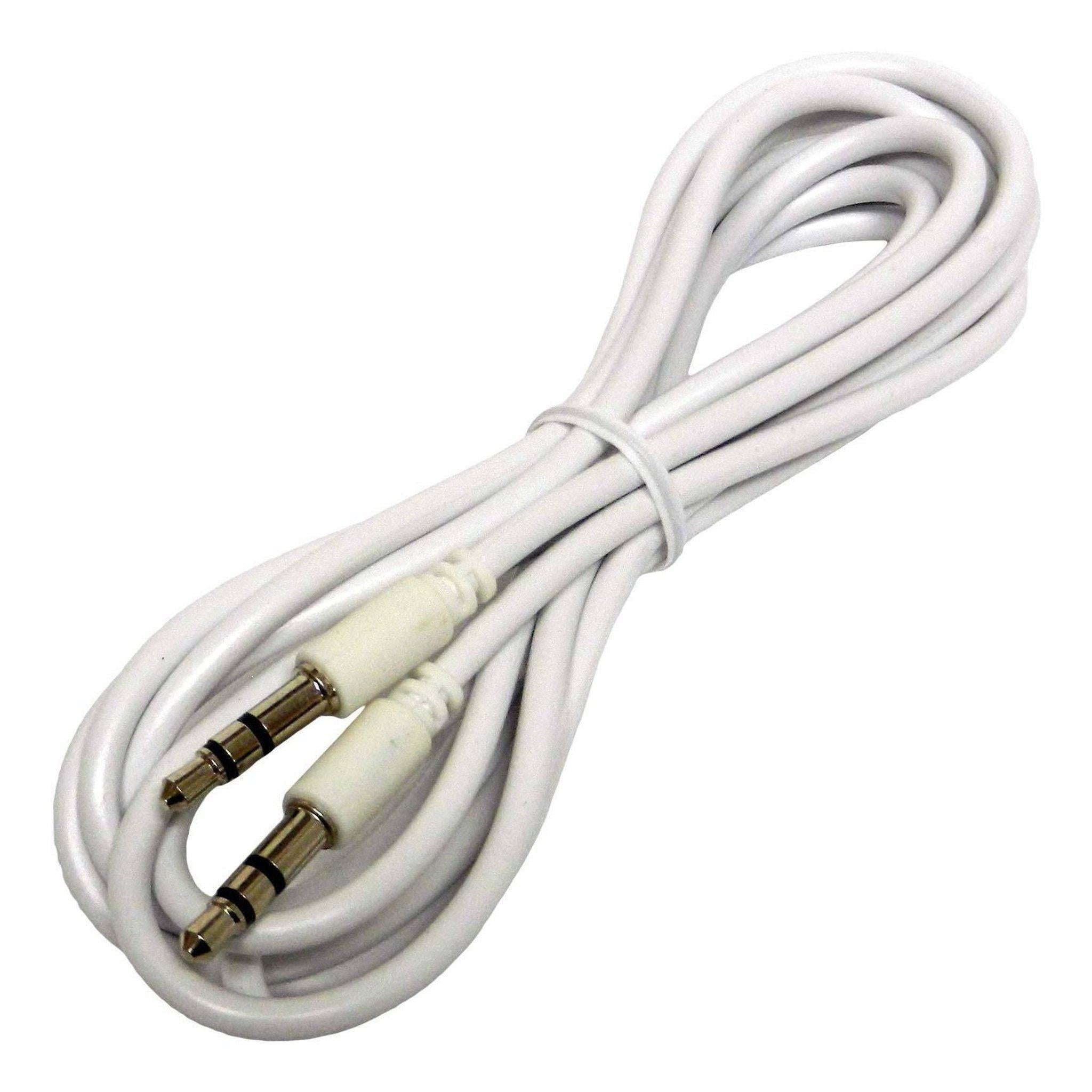 RC096 3.5 mm Male To 3.5 mm Male White Stereo AUX Cable (6 Feet)-Bass Rockers-1