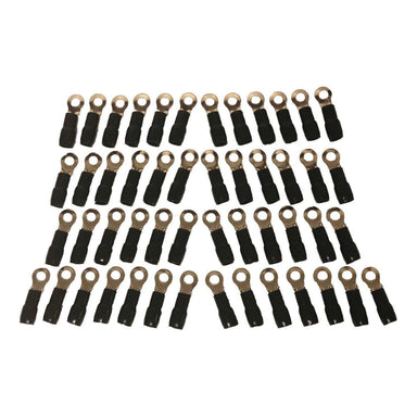 TR4G Black/Red Gold Plated Ring Terminal Crimp Connectors 4GA (50 pieces)-Bass Rockers-1