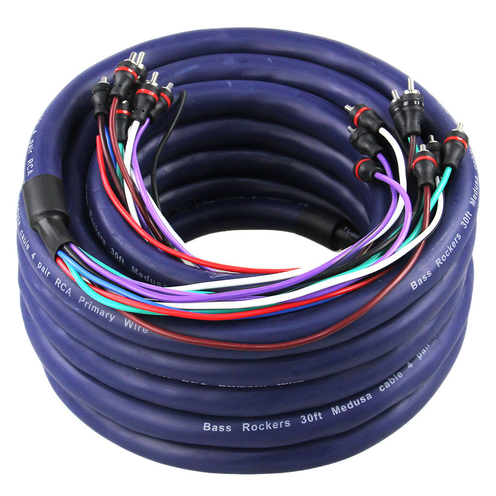 BRMEDUSA Snake Medusa Cable w. 4 RCA Pairs & Power/Ground/Remote (30 Feet)