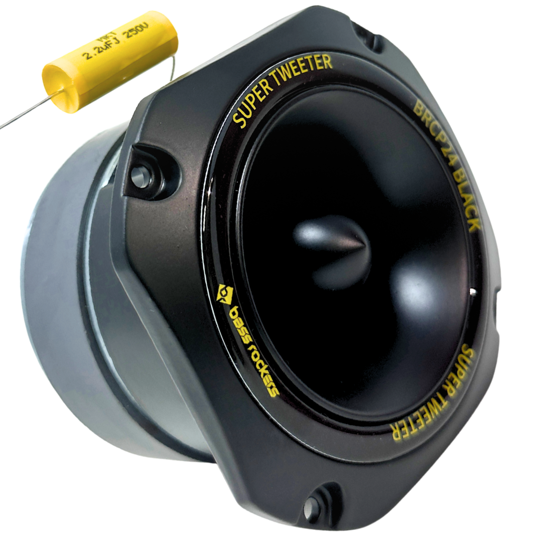 Bass Rockers BRCP24 4" Bullet Tweeter, 400W Peak/200W RMS, 8-Ohm Die-Cast Aluminum Body, High-Output (up to 110 dB), 4kHz-20kHz Frequency Response
