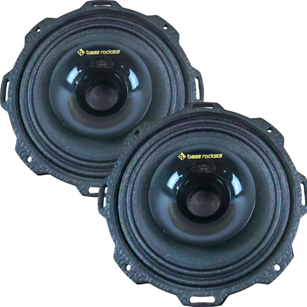 Bass Rockers 6FCX450 2-Way Coaxial Car Speakers (Pair) – 250W RMS / 500W Max, 4 Ohm, 97 dB High Sensitivity, 120Hz–20kHz Frequency Response, Includes Protective Grilles