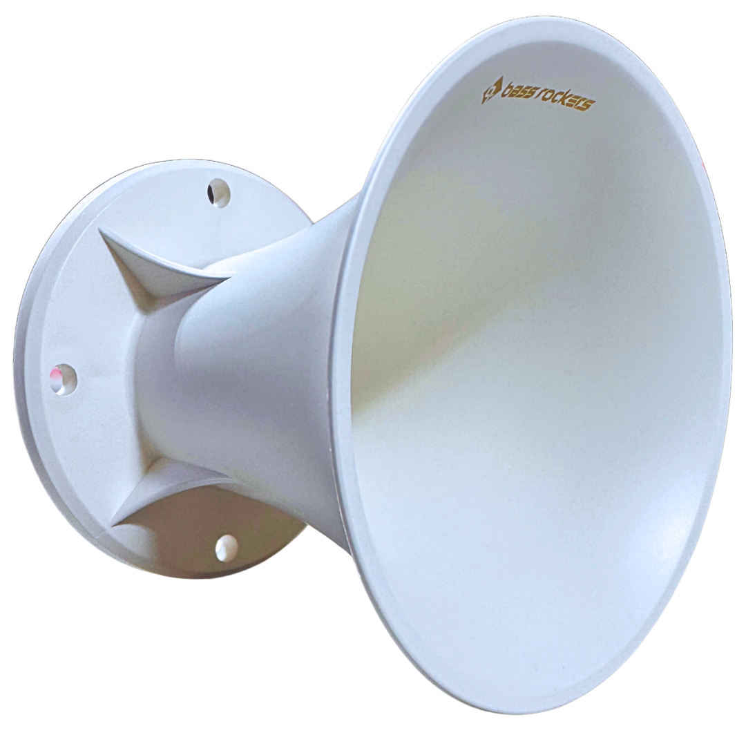 Bass Rockers WG1450 2” Exit Bolt-On Horn Waveguide, 45° x 45° Coverage, White ABS Lightweight Horn Lens, 2” Throat Compression Driver Horn, No Mounting Holes