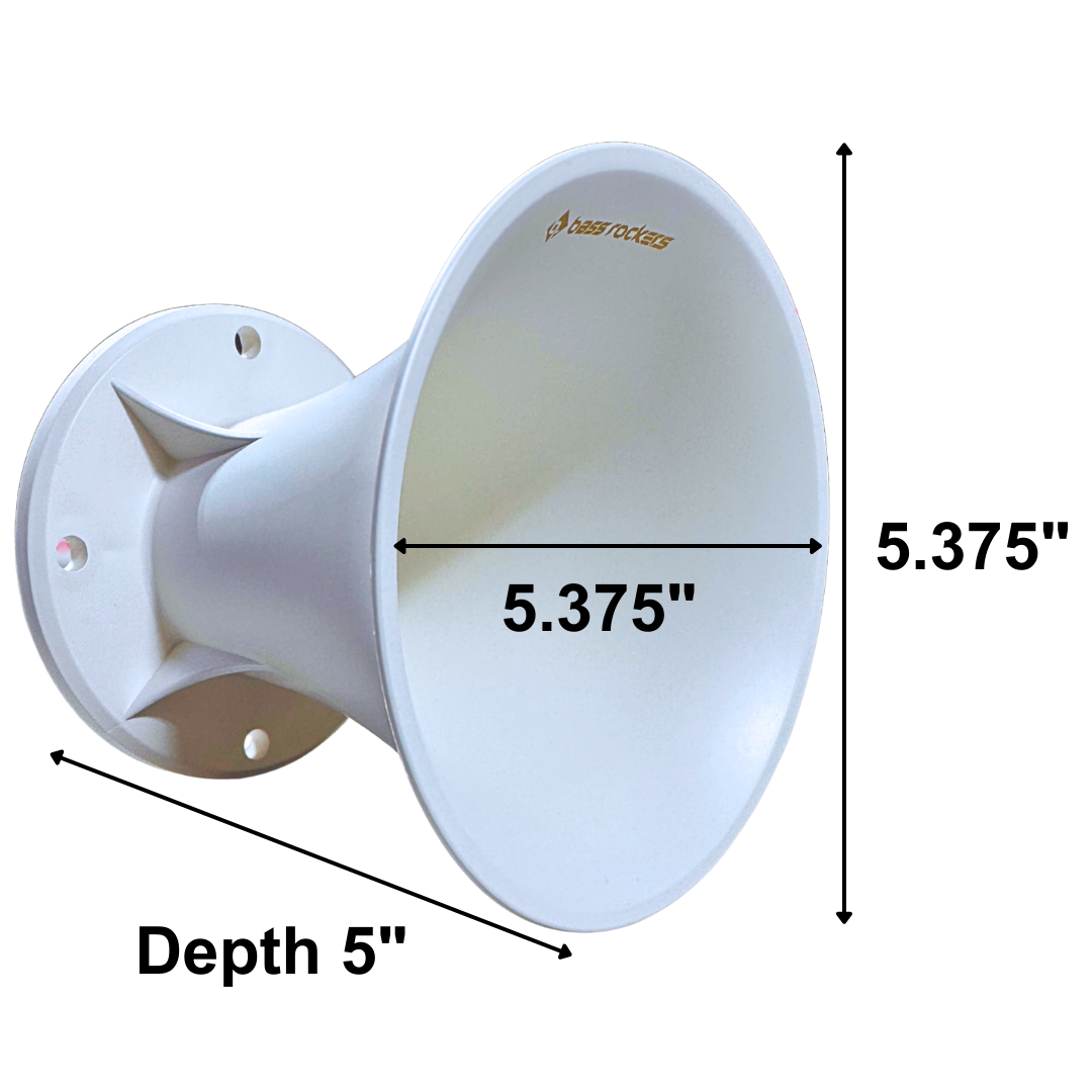 Bass Rockers WG1450 2” Exit Bolt-On Horn Waveguide, 45° x 45° Coverage, White ABS Lightweight Horn Lens, 2” Throat Compression Driver Horn, No Mounting Holes