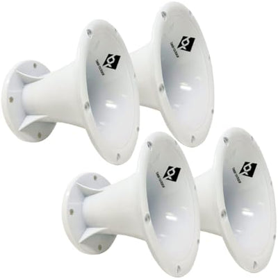 Bass Rockers 2” Throat 5.65” Exit Colorful Horn Wave Guide UV Resistant Chrome Finish for Bolt on Compression Driver 5.3” Height (4 Pack)