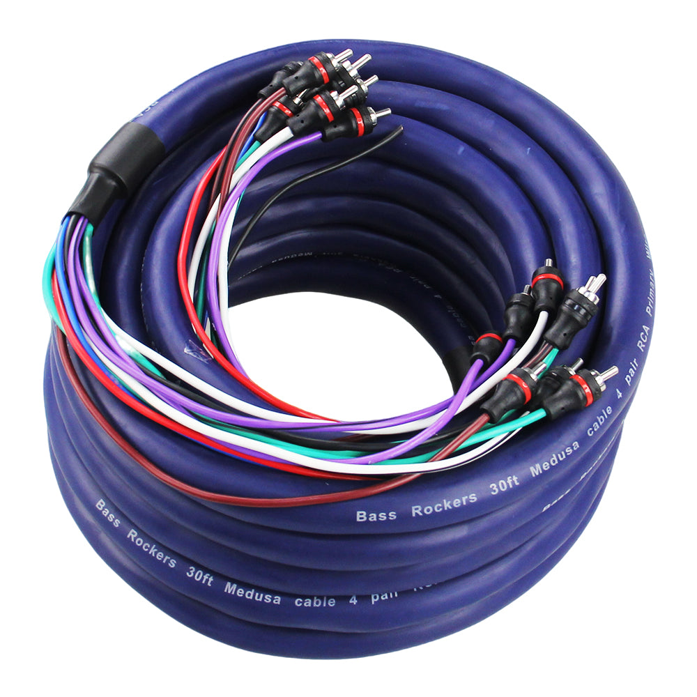 BRMEDUSA Snake Medusa Cable w. 4 RCA Pairs & Power/Ground/Remote (30 Feet)