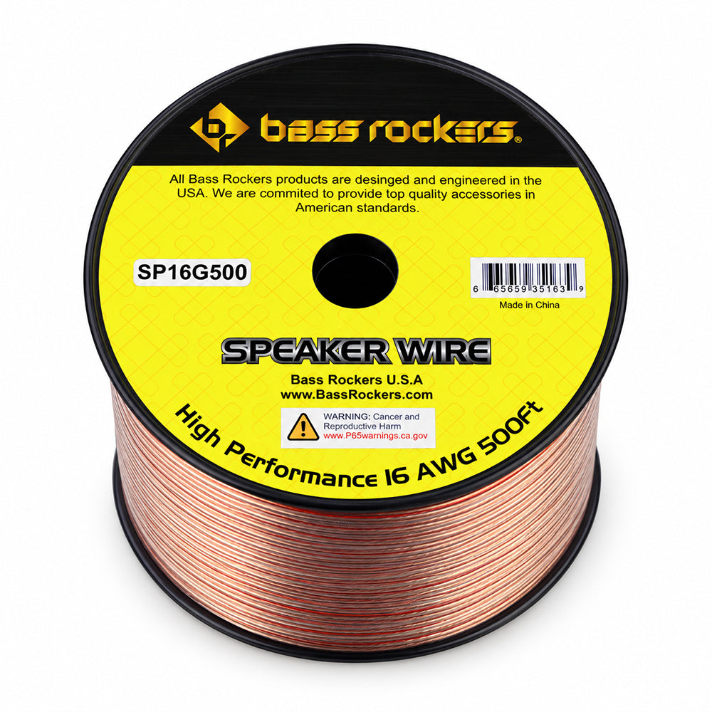SP16G100/SP16G500 Clear Coating Speaker Wire 16 AWG (100 Feet | 500 Feet)