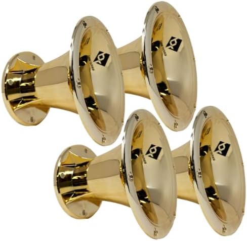 Bass Rockers 2” Throat 5.65” Exit Colorful Horn Wave Guide UV Resistant Chrome Finish for Bolt on Compression Driver 5.3” Height (4 Pack)