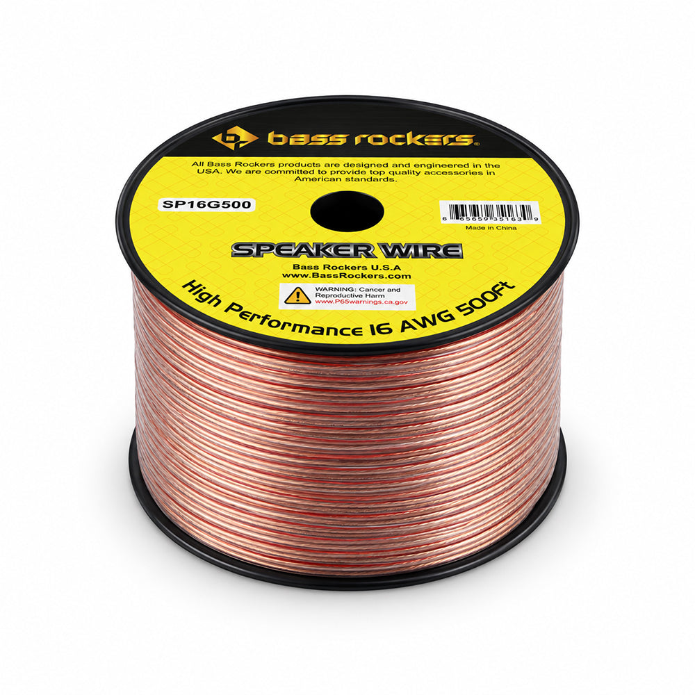 SP16G100/SP16G500 Clear Coating Speaker Wire 16 AWG (100 Feet | 500 Feet)