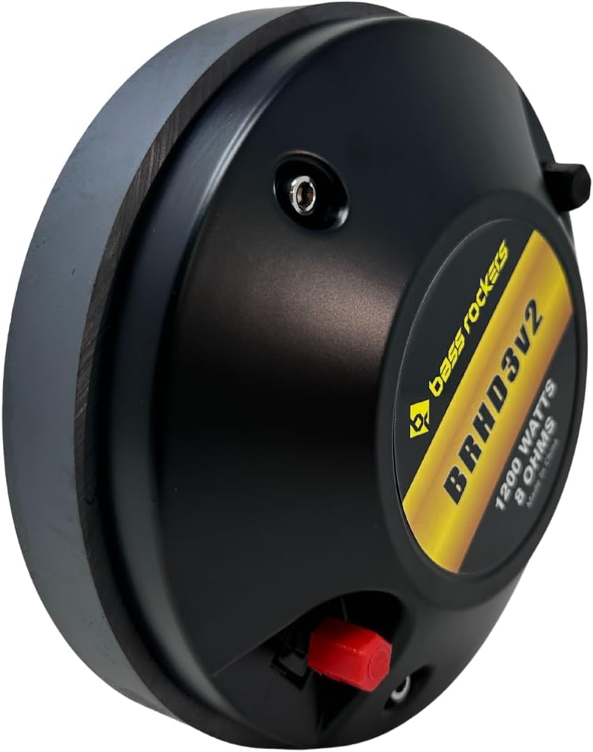 Bass Rockers BRHD3v2 Bolt-On Horn Compression Driver – 2” Throat, 3” Voice Coil, 8 Ohm, 600W RMS / 1200W Program