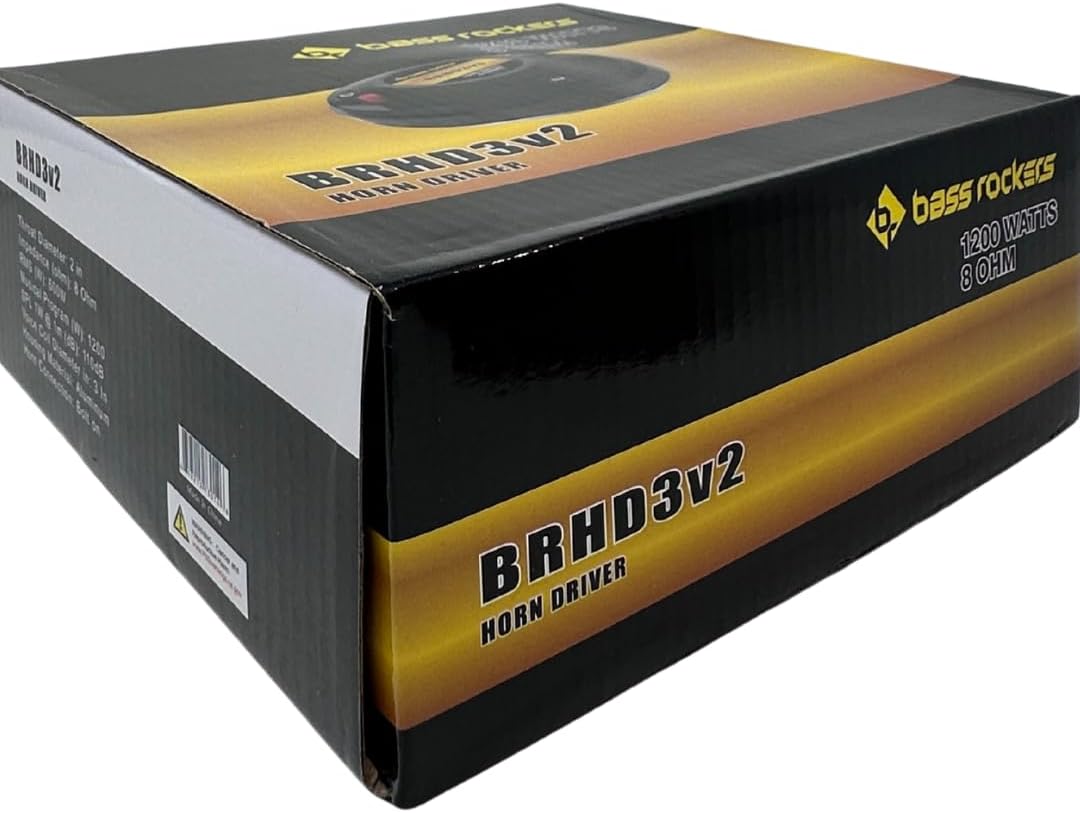 Bass Rockers BRHD3v2 Bolt-On Horn Compression Driver – 2” Throat, 3” Voice Coil, 8 Ohm, 600W RMS / 1200W Program