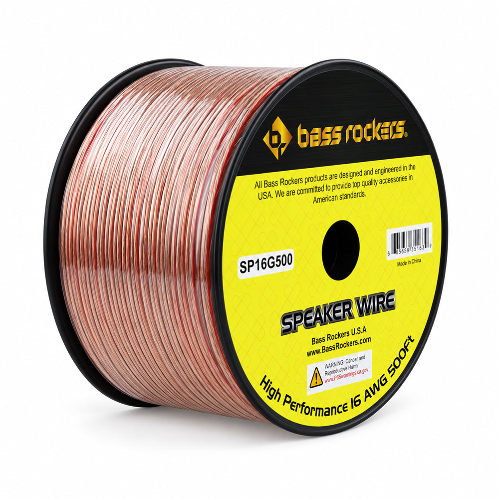 SP16G100/SP16G500 Clear Coating Speaker Wire 16 AWG (100 Feet | 500 Feet)
