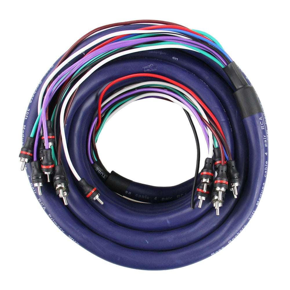 BRMEDUSA Snake Medusa Cable w. 4 RCA Pairs & Power/Ground/Remote (30 Feet)