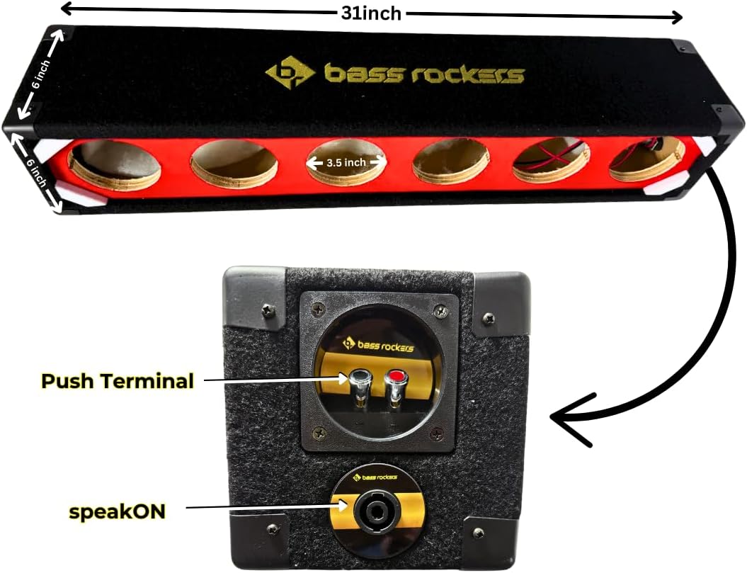 Bass Rockers 6 Tweeter Array Box Enclosure for 4