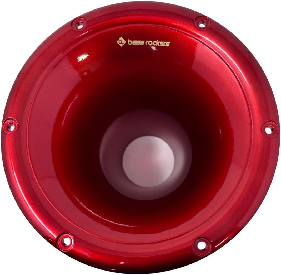 Bass Rockers 2” Throat 5.65” Exit Colorful Horn Wave Guide UV Resistant Chrome Finish for Bolt on Compression Driver 5.3” Height (4 Pack)