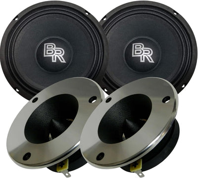 Bass Rockers 2X 6.5 350W Midrange Speakers + 2X 300W Super Tweeters