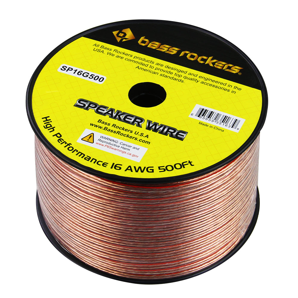 SP16G100/SP16G500 Clear Coating Speaker Wire 16 AWG (100 Feet | 500 Feet)