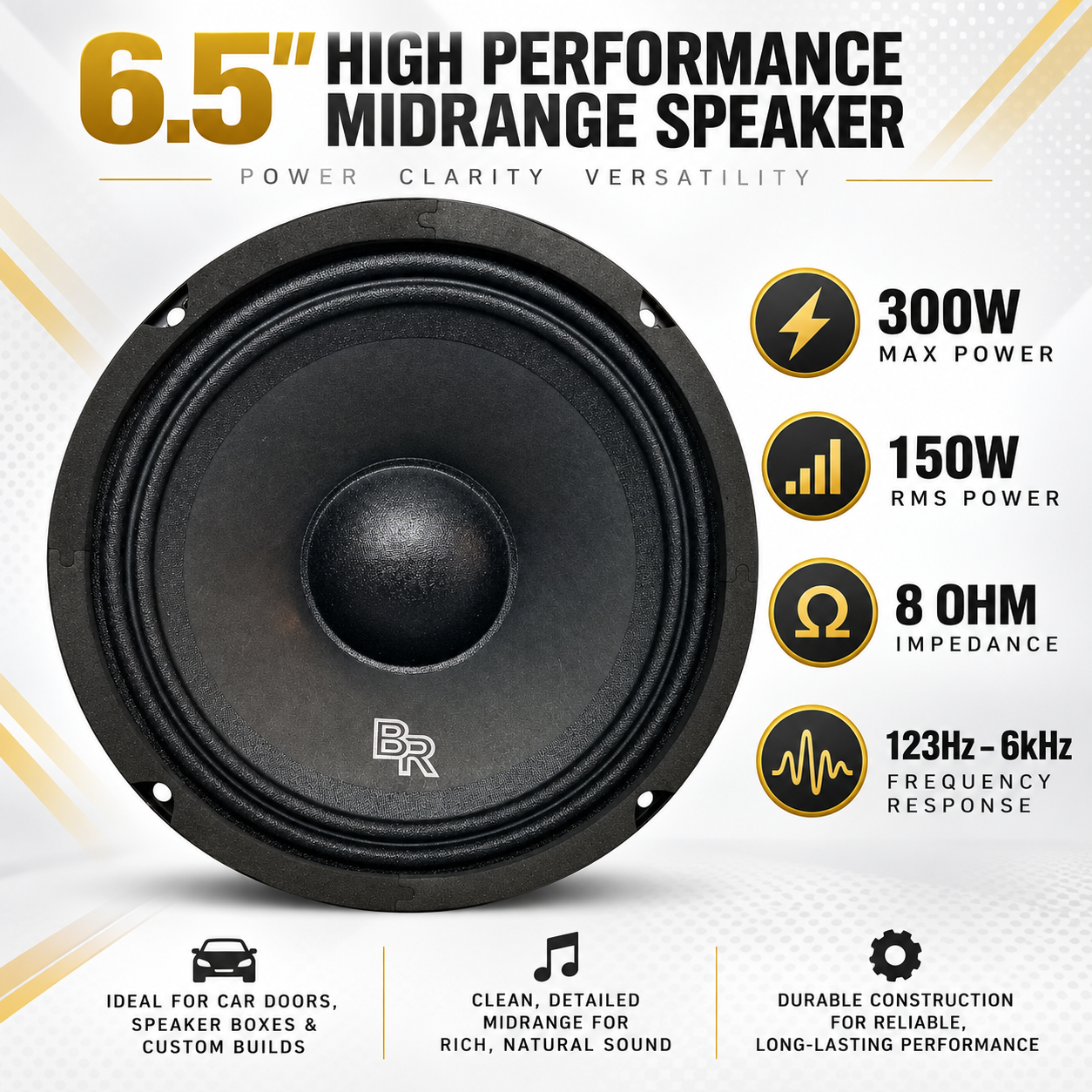 Bass Rockers 4X 6.5 300W Midrange Speakers + 4X 300W Super Tweeters
