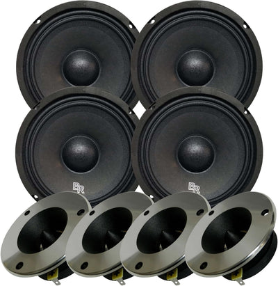 Bass Rockers 4X 6.5 300W Midrange Speakers + 4X 300W Super Tweeters