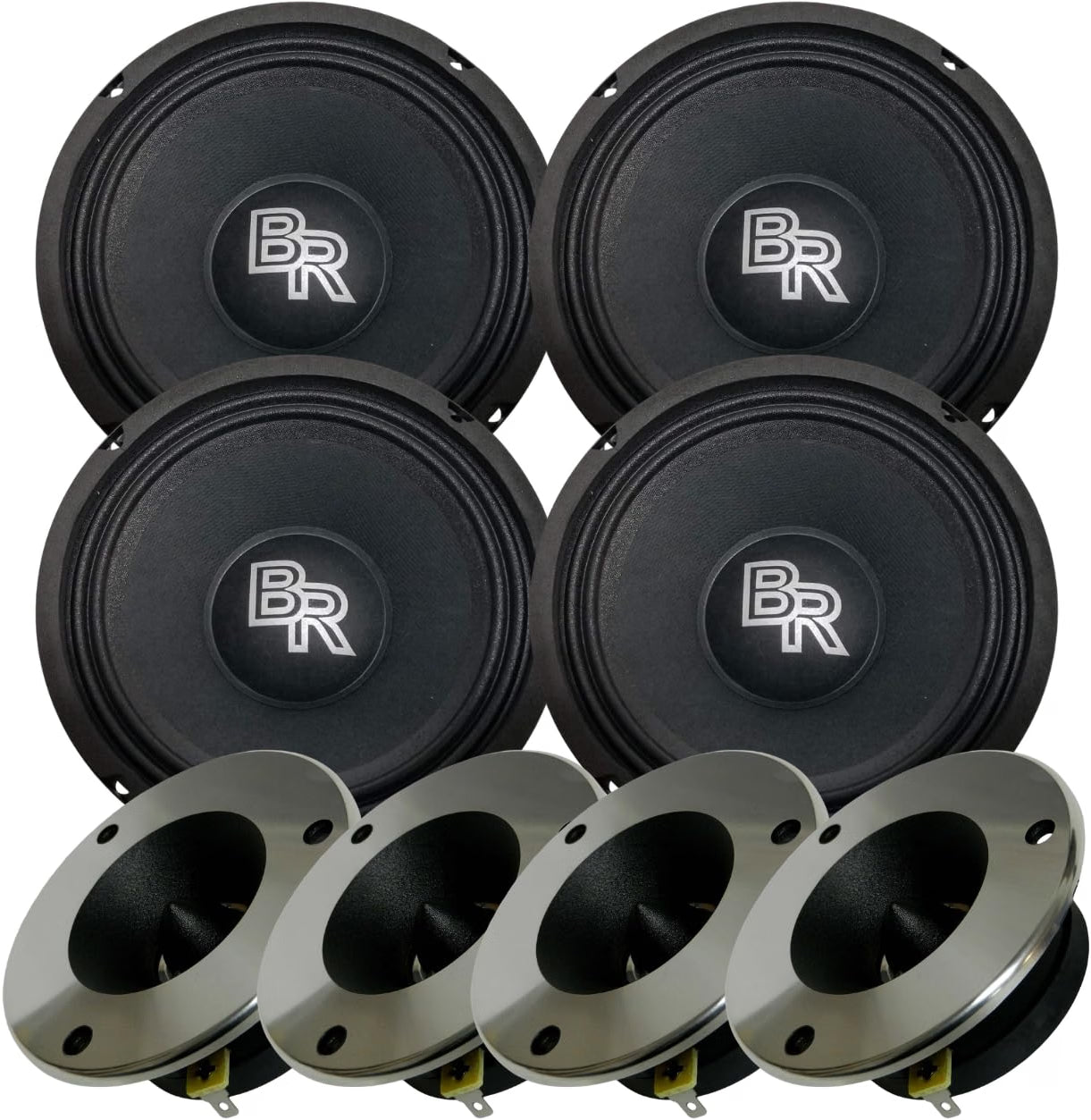 Bass Rockers 4X 6.5in 350W Midrange Speakers + 2X 300W Super Tweeters