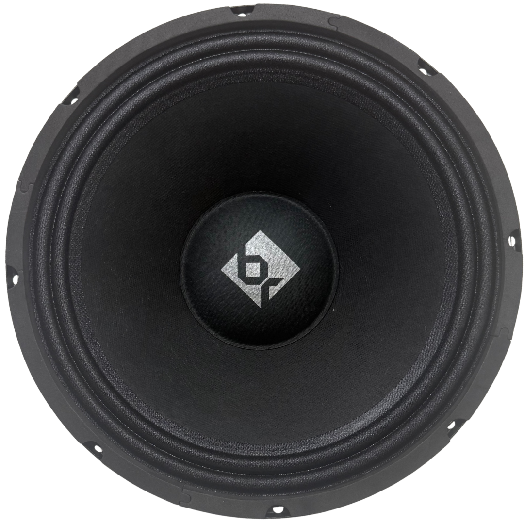 Bass Rockers BRM10LPv2 10" Midrange Loudspeaker – 375W Peak / 300W RMS, 8 Ohm, 91dB Sensitivity, Treated Cloth Surround, Paper Cone, Steel Basket