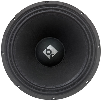 Bass Rockers BRM10LPv2 10" Midrange Loudspeaker – 375W Peak / 300W RMS, 8 Ohm, 91dB Sensitivity, Treated Cloth Surround, Paper Cone, Steel Basket