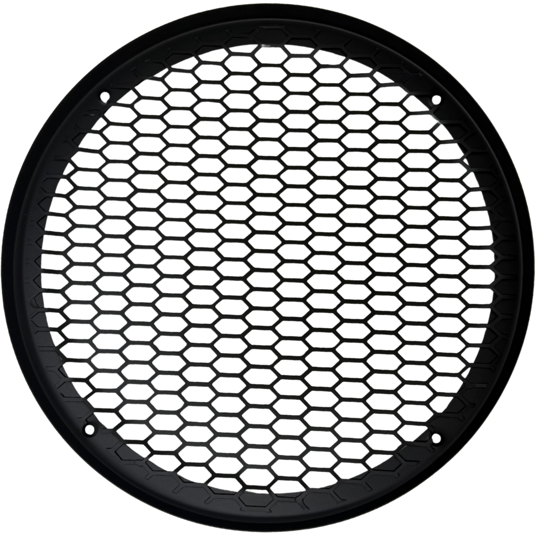 Bass Rockers 6.5" Metal Speaker Grill Cover Heavy-Duty Honeycomb Mesh Protective Grille Guard, Universal Fit for 6.5" Car Audio Door Speakers & Custom Boxes, Matte Black, 4-Hole Mount