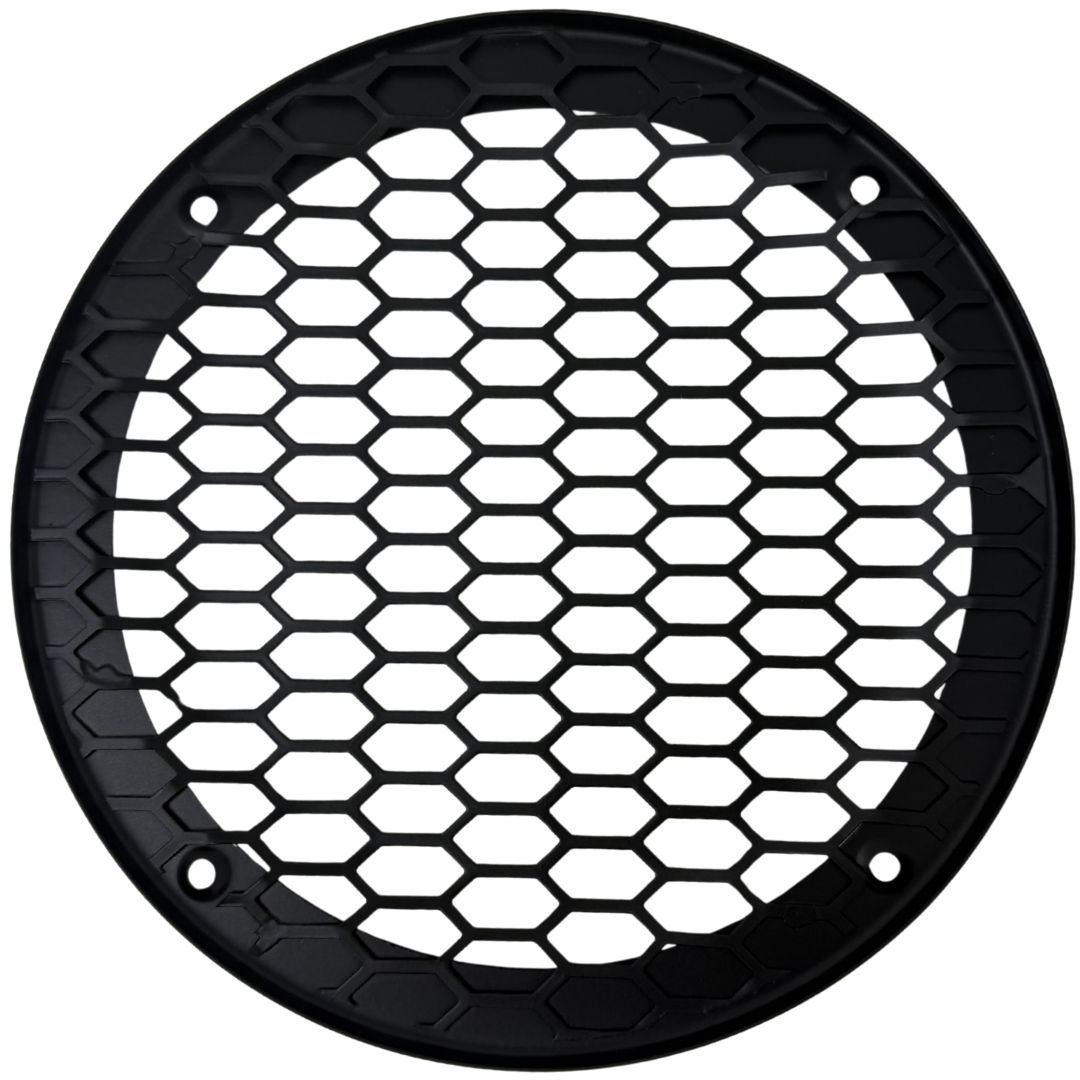 Bass Rockers 6.5" Metal Speaker Grill Cover Heavy-Duty Honeycomb Mesh Protective Grille Guard, Universal Fit for 6.5" Car Audio Door Speakers & Custom Boxes, Matte Black, 4-Hole Mount