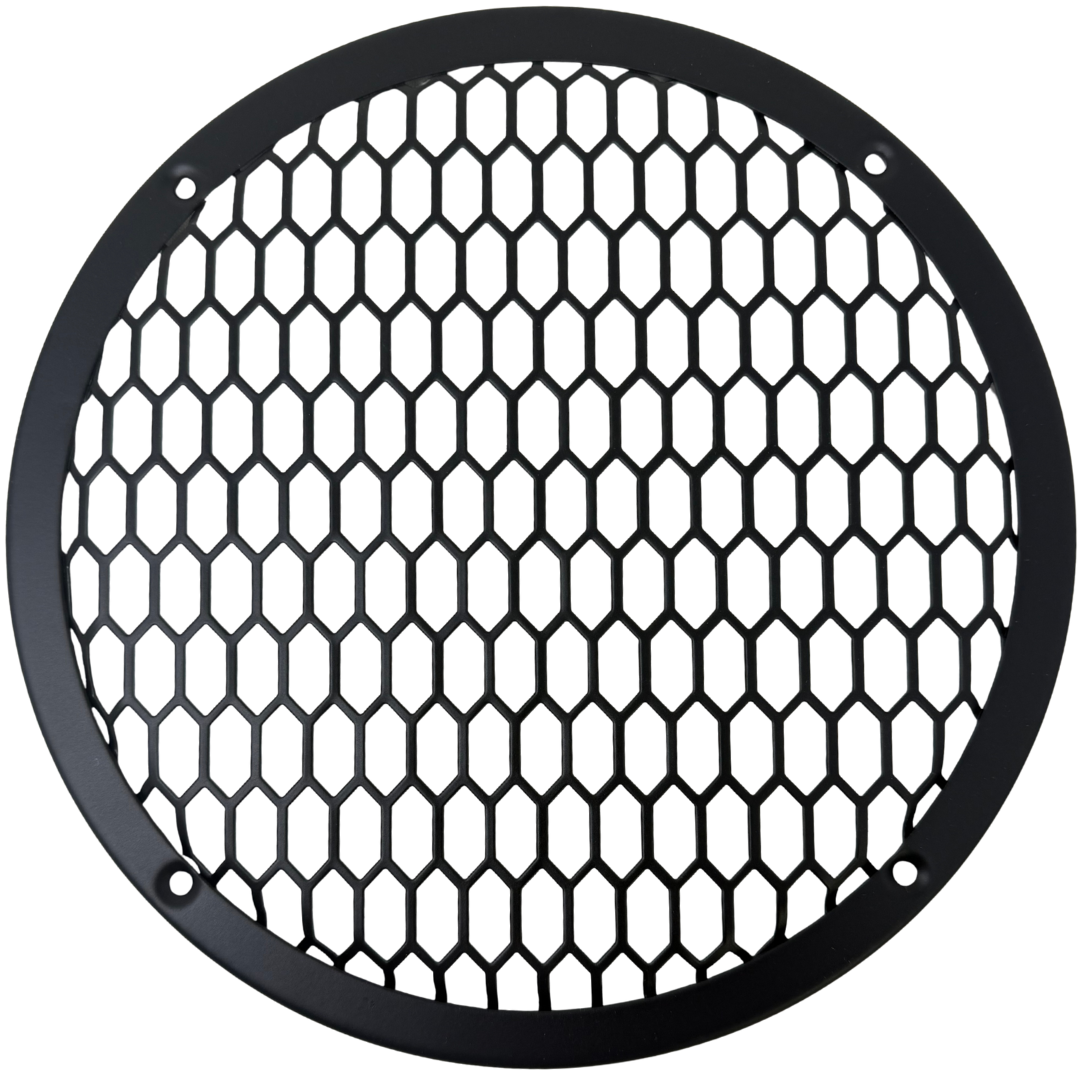Bass Rockers 8" Metal Speaker Grill Cover HeavyDuty Hex Mesh Protective Grill Guard 8" Car Audio Speakers/Subwoofers, Universal Fit, Matte Black, 4-Hole Screw/Bolt Mount for Doors, Pods, Custom Boxes