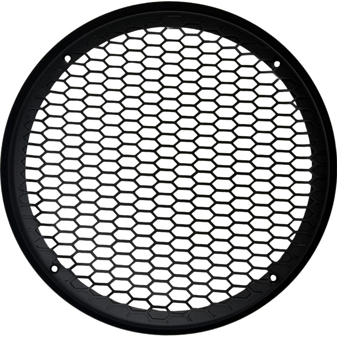 Bass Rockers 8" Metal Speaker Grill Cover HeavyDuty Hex Mesh Protective Grill Guard 8" Car Audio Speakers/Subwoofers, Universal Fit, Matte Black, 4-Hole Screw/Bolt Mount for Doors, Pods, Custom Boxes