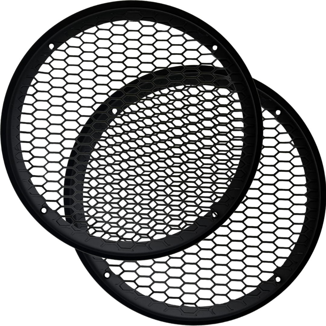 Bass Rockers 6.5" Metal Speaker Grill Cover Heavy-Duty Honeycomb Mesh Protective Grille Guard, Universal Fit for 6.5" Car Audio Door Speakers & Custom Boxes, Matte Black, 4-Hole Mount