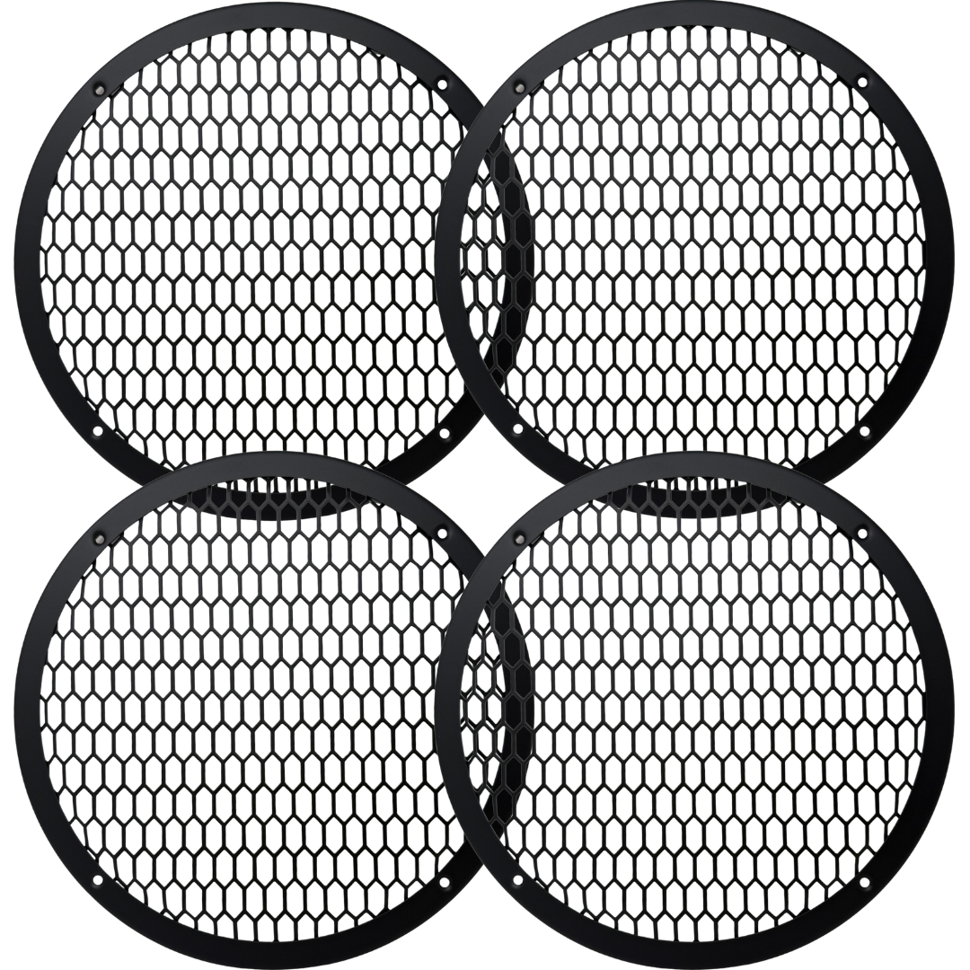 Bass Rockers 10" Metal Speaker Grill Cover HeavyDuty Hex Mesh Protective Grille Guard for 10" Subwoofer/Speakers, Universal Fit, Matte Black,4-Hole Screw/Bolt Mount Car Audio Doors,Pods,Custom Boxes