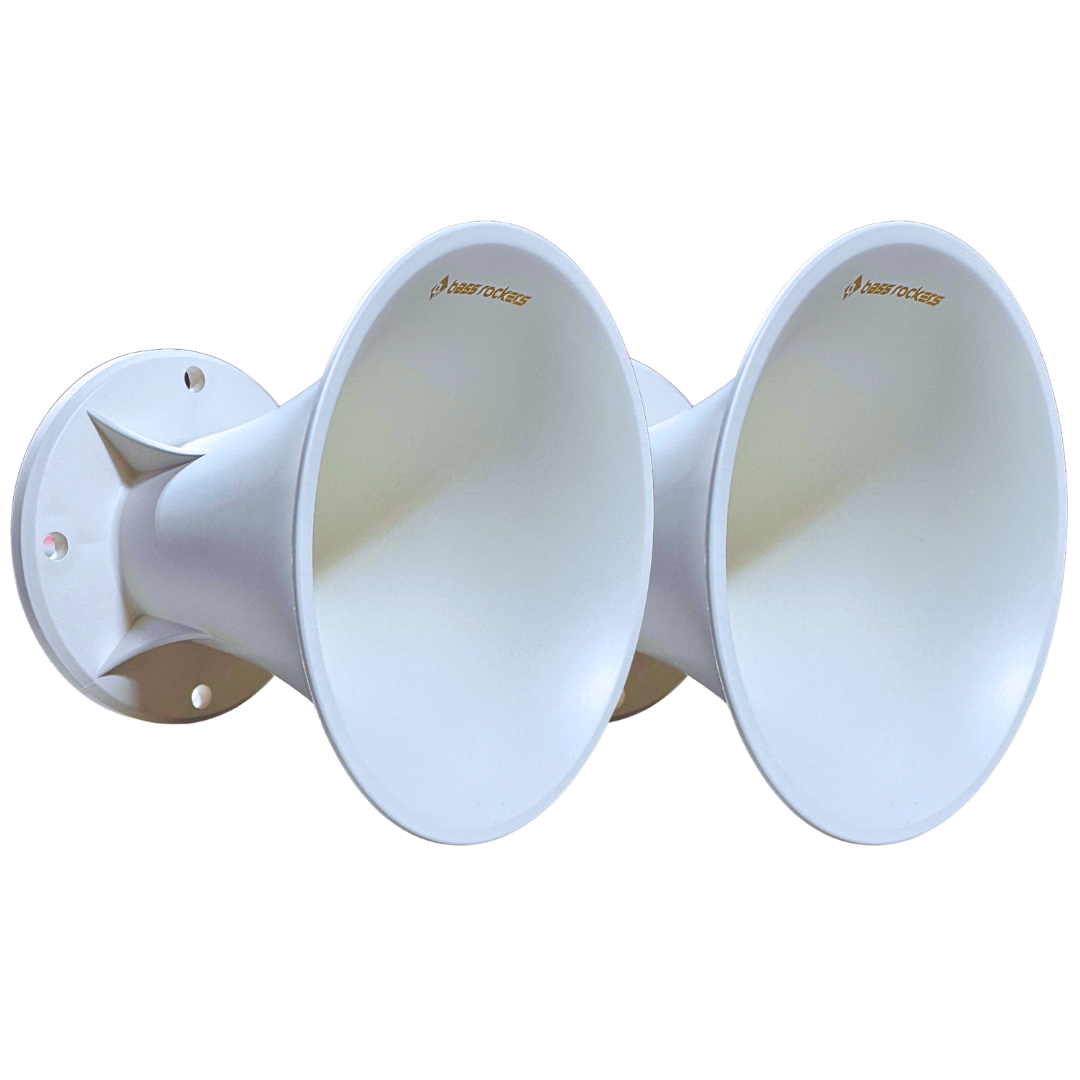 Bass Rockers WG1450 2” Exit Bolt-On Horn Waveguide, 45° x 45° Coverage, White ABS Lightweight Horn Lens, 2” Throat Compression Driver Horn, No Mounting Holes