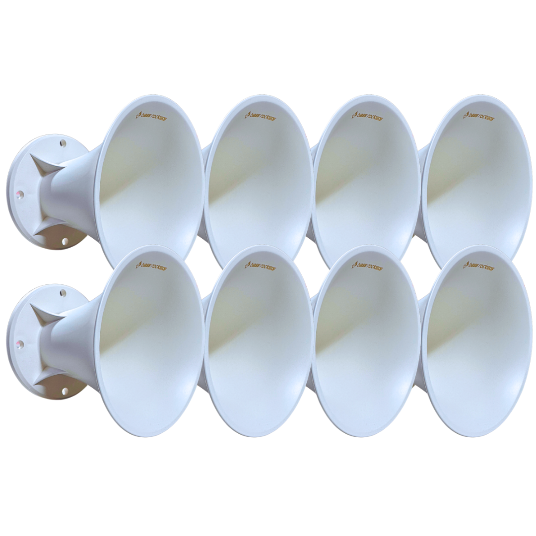 Bass Rockers WG1450 2” Exit Bolt-On Horn Waveguide, 45° x 45° Coverage, White ABS Lightweight Horn Lens, 2” Throat Compression Driver Horn, No Mounting Holes