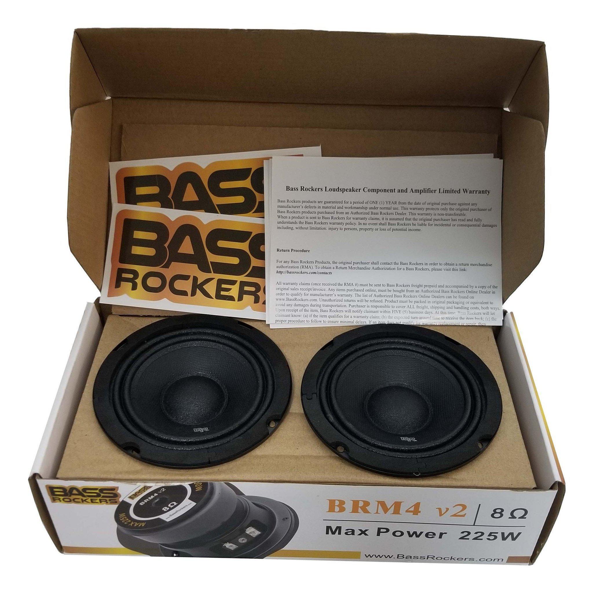 BRM4v2 4" Midrange Speaker 225 Watts 8-ohms (Pair)-Bass Rockers-1