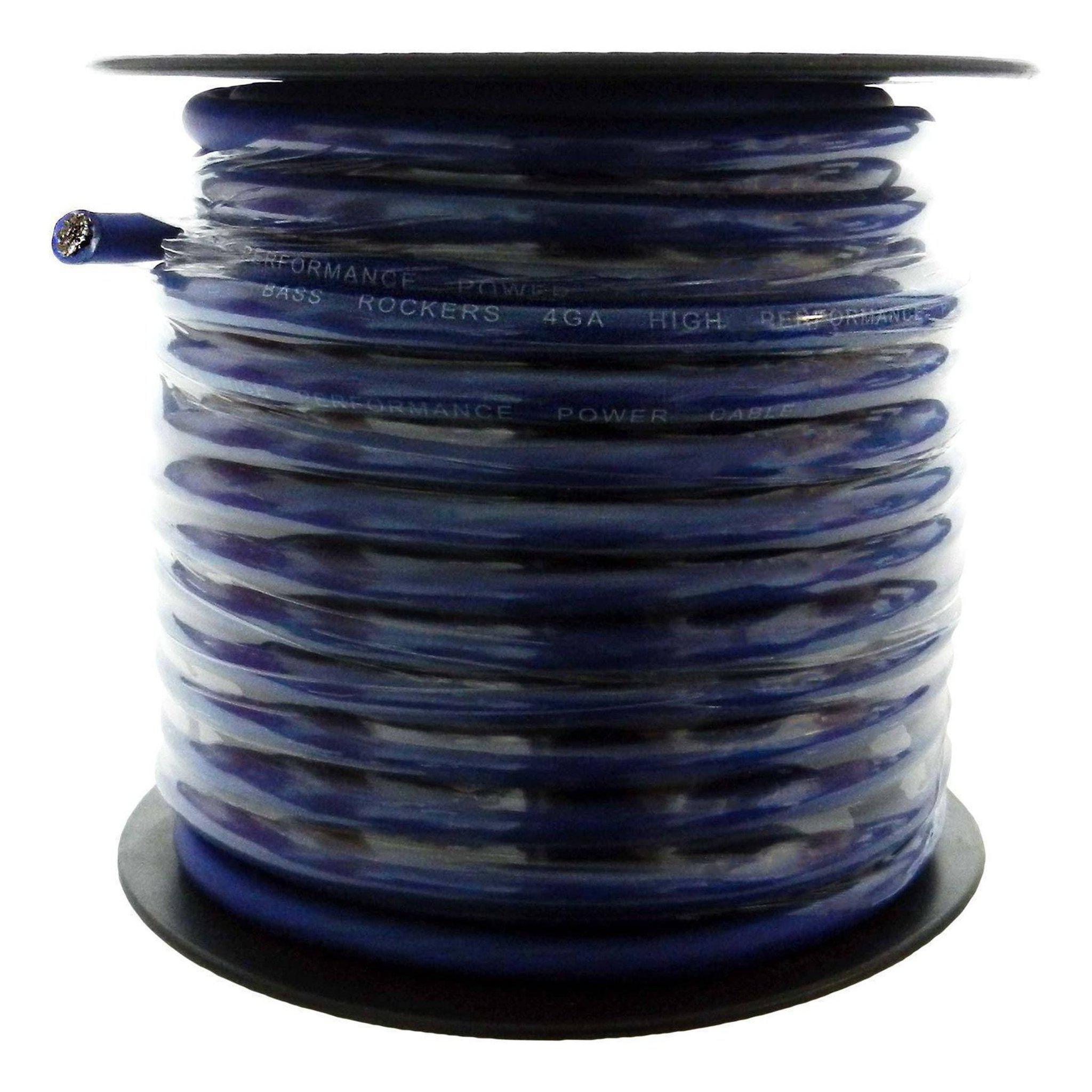PW4G Blue Flexible CCA Copper Power Cable 4 AWG (20 Feet | 100 Feet)-Bass Rockers-10