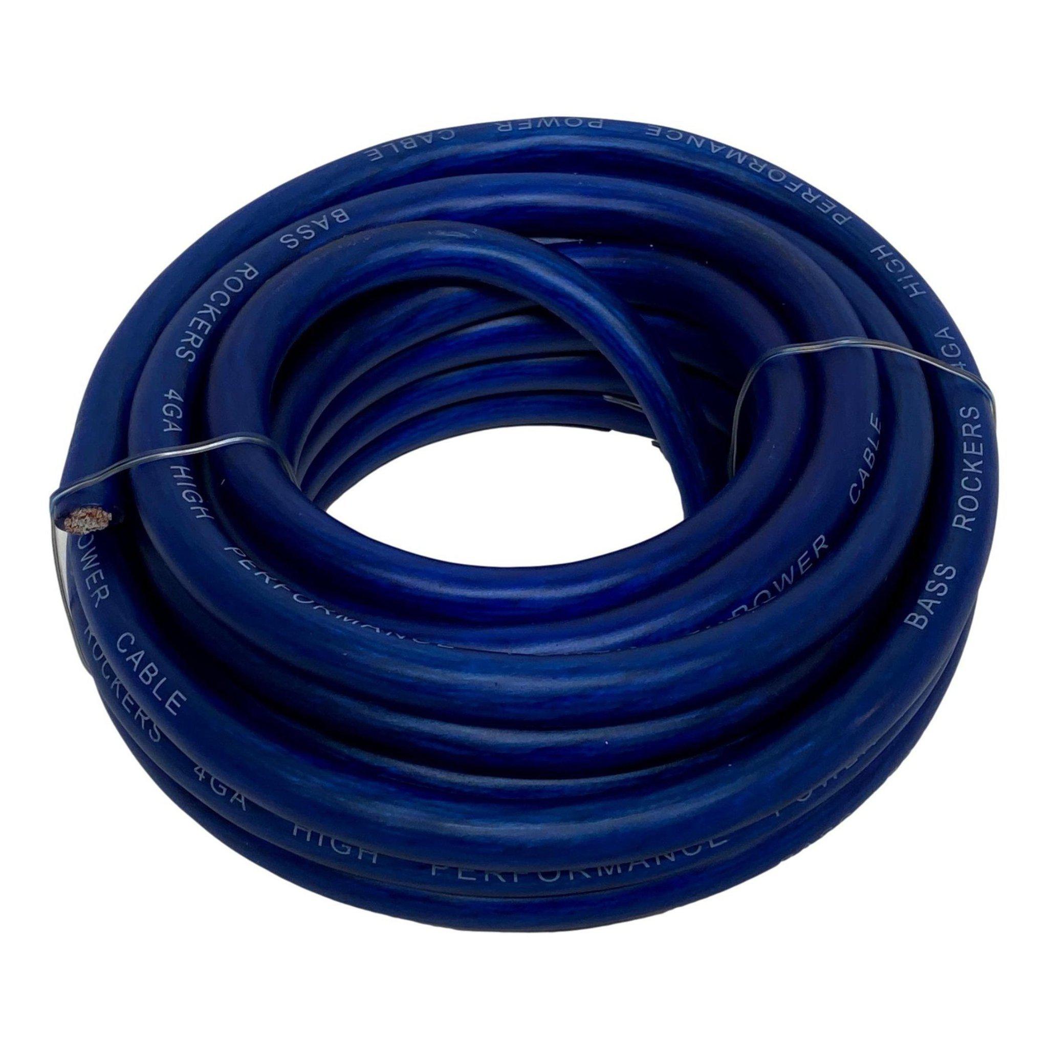 PW4G Blue Flexible CCA Copper Power Cable 4 AWG (20 Feet | 100 Feet)-Bass Rockers-1