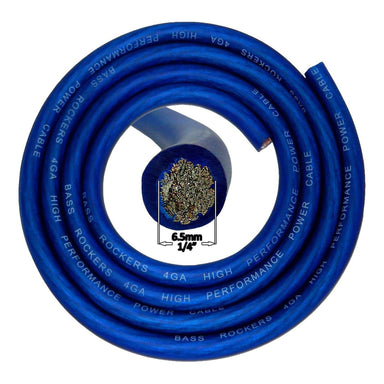 PW4G Blue Flexible CCA Copper Power Cable 4 AWG (20 Feet | 100 Feet)-Bass Rockers-2