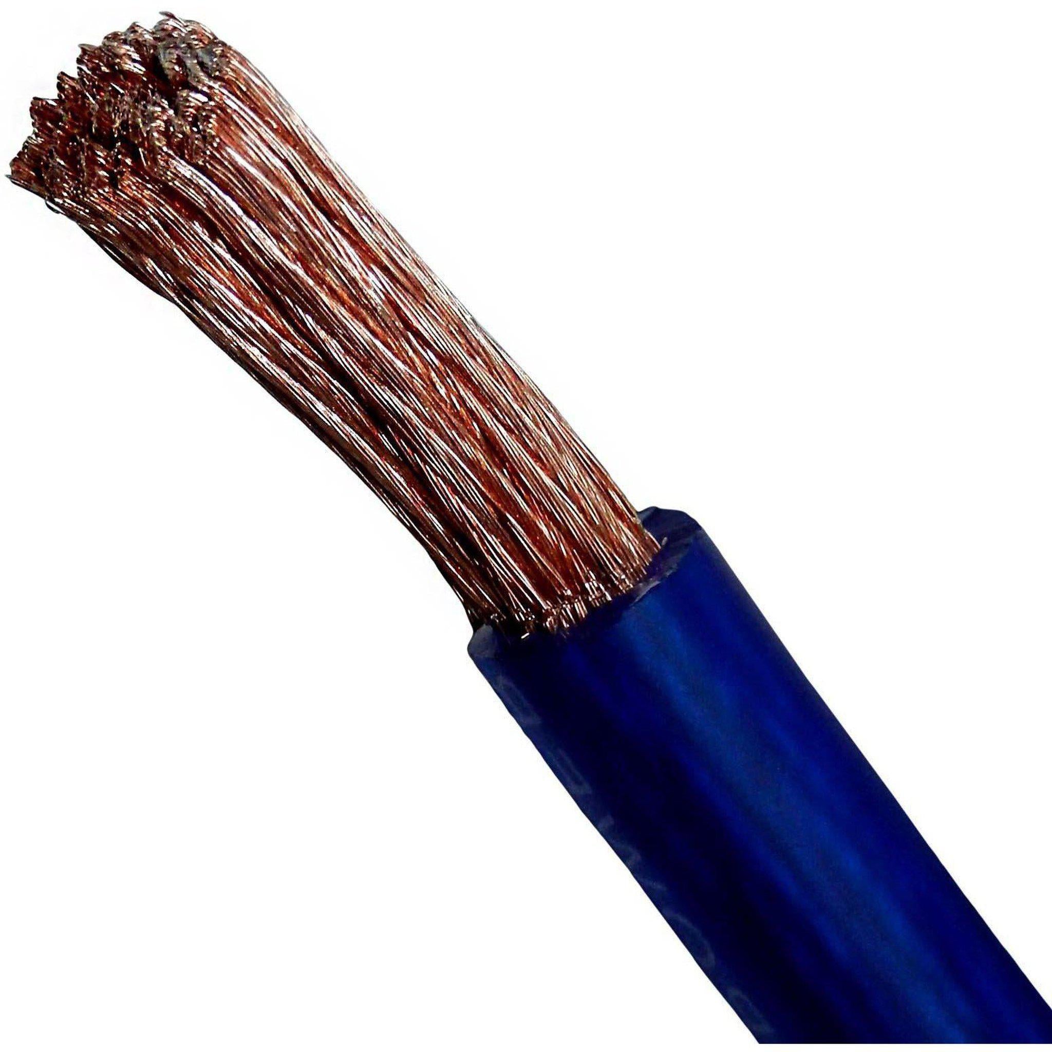 PW4G Blue Flexible CCA Copper Power Cable 4 AWG (20 Feet | 100 Feet)-Bass Rockers-4
