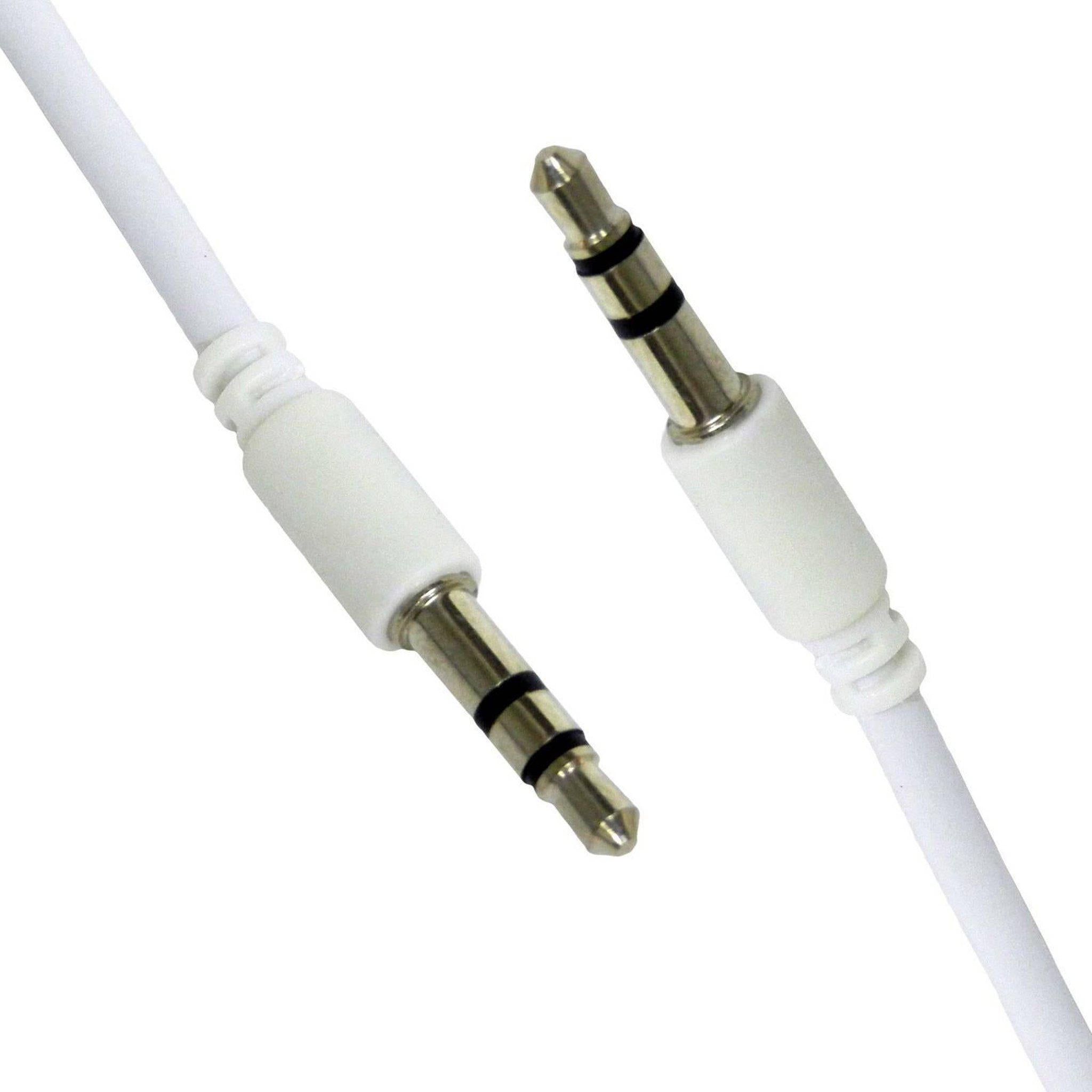 RC096 3.5 mm Male To 3.5 mm Male White Stereo AUX Cable (6 Feet)-Bass Rockers-2