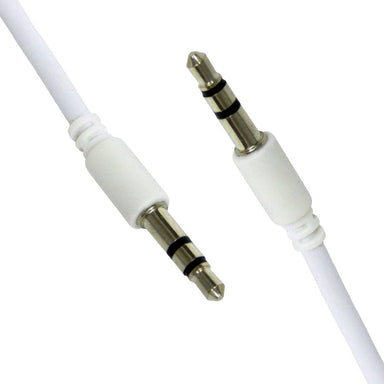 RC096 3.5 mm Male To 3.5 mm Male White Stereo AUX Cable (6 Feet)-Bass Rockers-2
