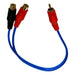 RC2F1M Blue 1 Male To 2 Female RCA Y-Splitter Audio Cable-Bass Rockers-2