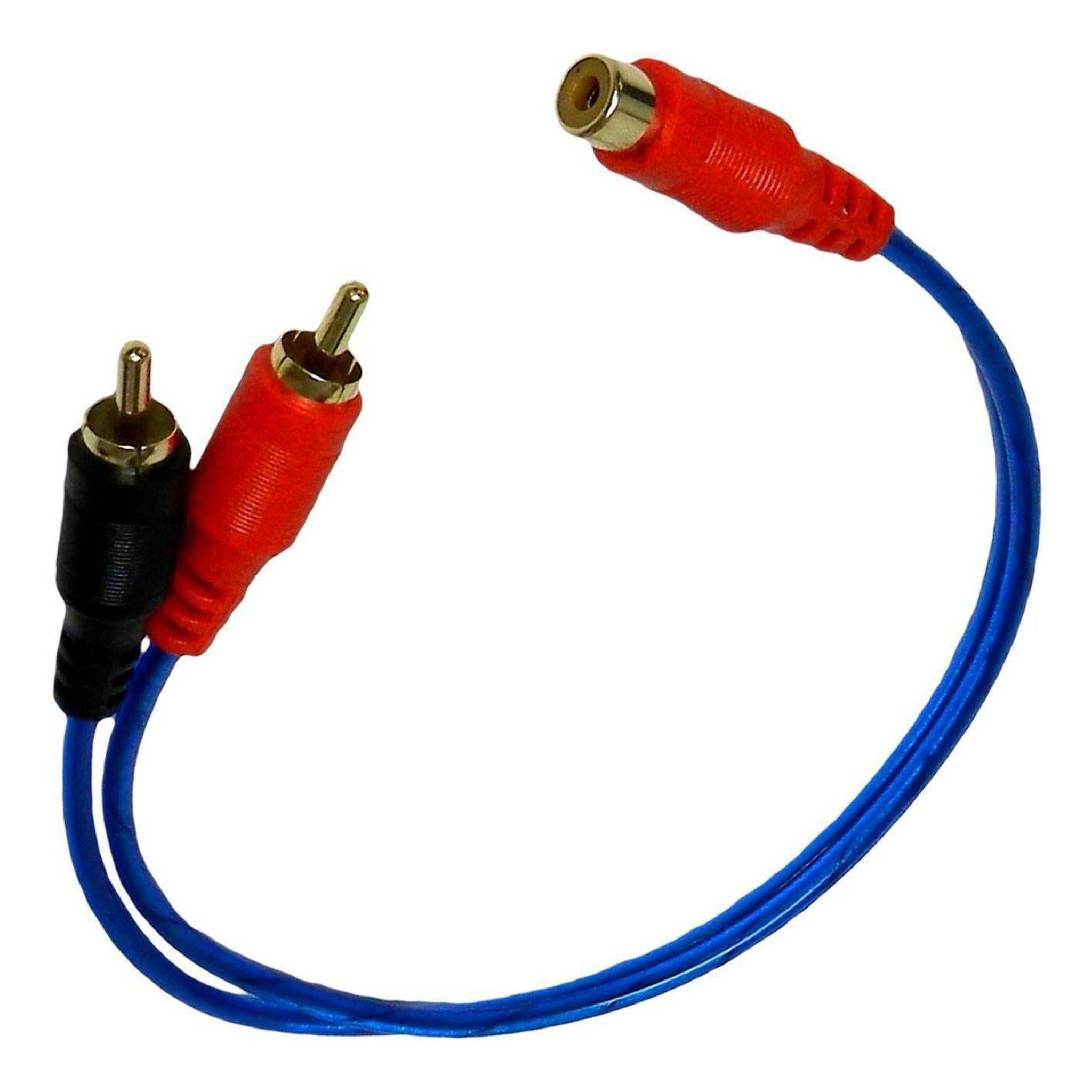 RC2M1F Blue 1 Female To 2 Male RCA Y-Splitter Audio Cable-Bass Rockers-2