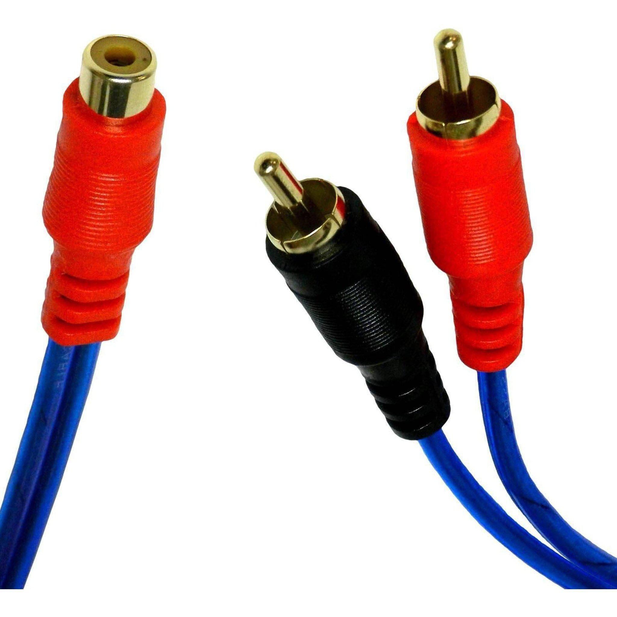 RC2M1F Blue 1 Female To 2 Male RCA Y-Splitter Audio Cable-Bass Rockers-3