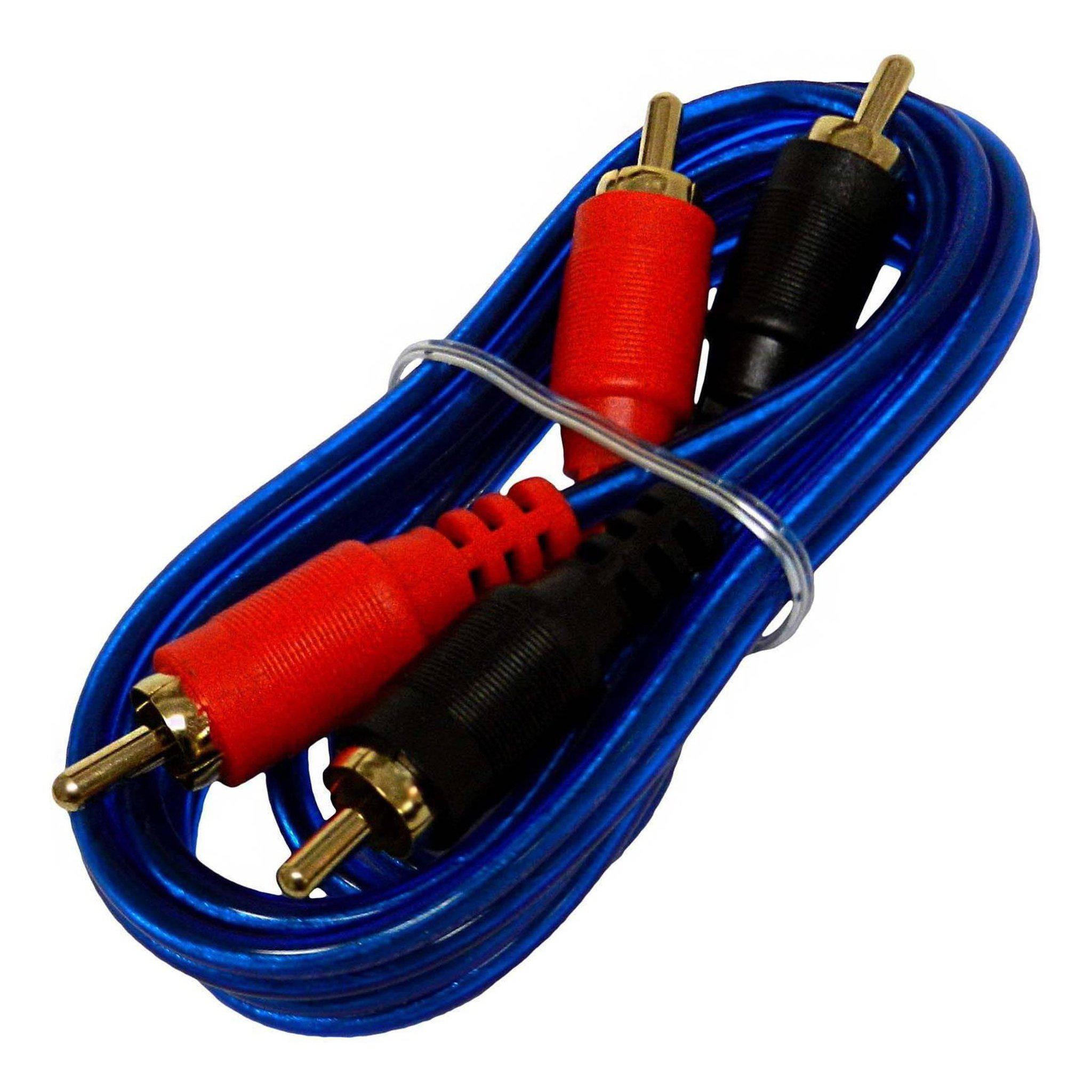 RC 2 Male To 2 Male Blue Interconnect RCA Audio Cable-Bass Rockers-1