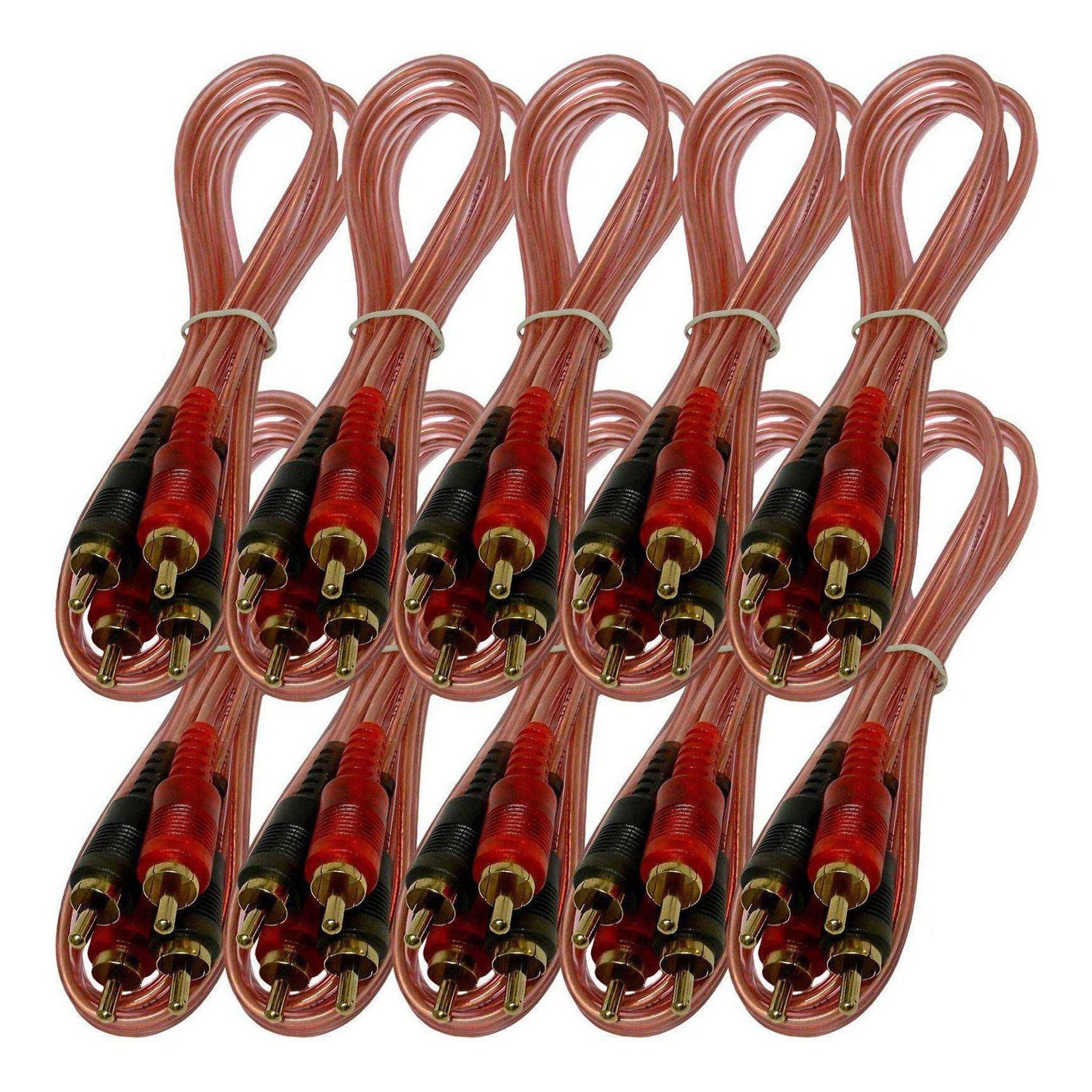BRC 2 Male To 2 Male Interconnect RCA Audio Cable (10 Pieces)-Bass Rockers-1