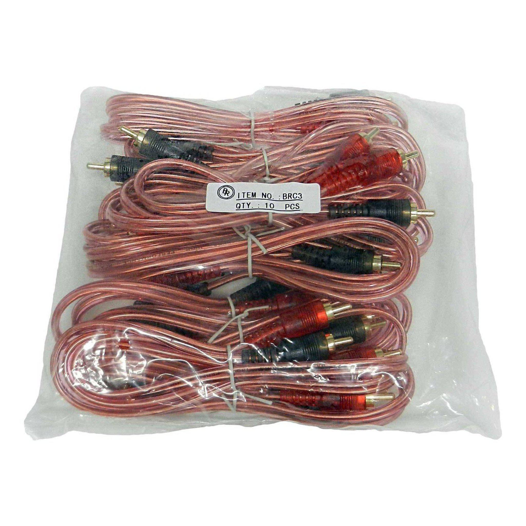 BRC 2 Male To 2 Male Interconnect RCA Audio Cable (10 Pieces)-Bass Rockers-5